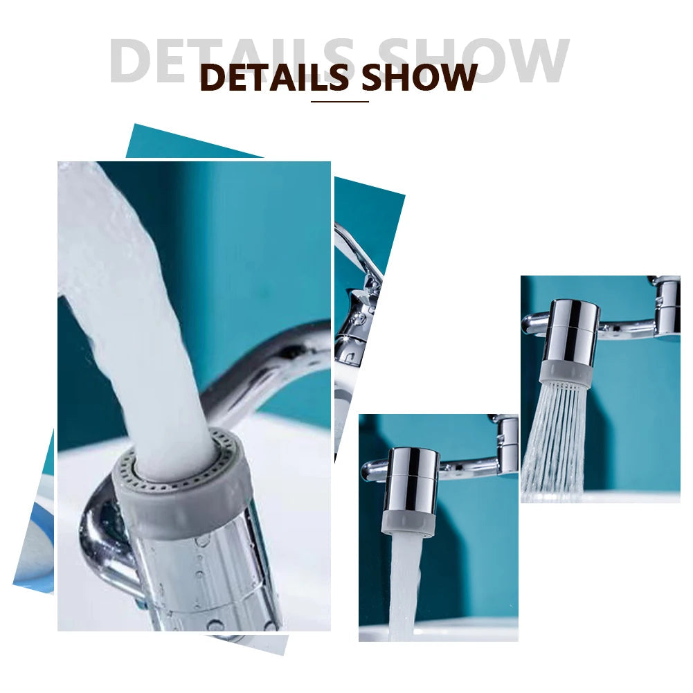 1080-Degree Rotating Faucet Extender with Dual Water Settings