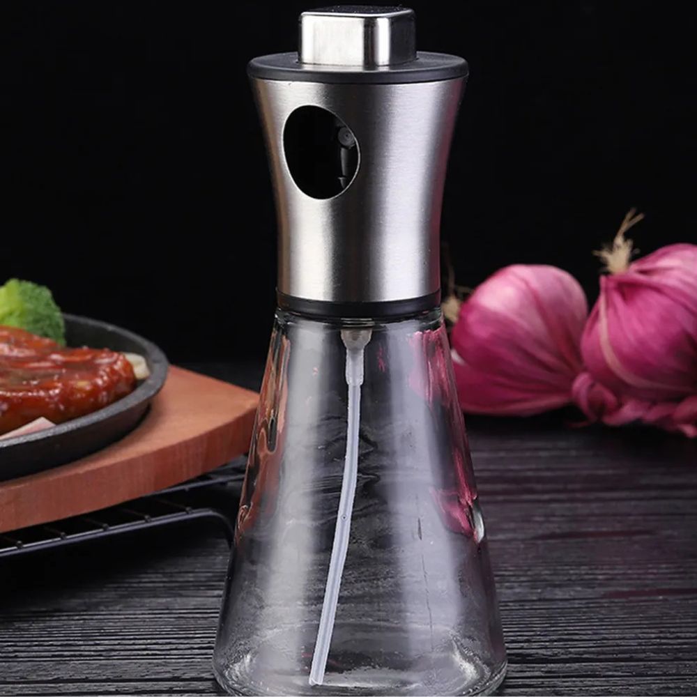 Stainless Steel Oil Spray Bottle with Fine Mist Nozzle