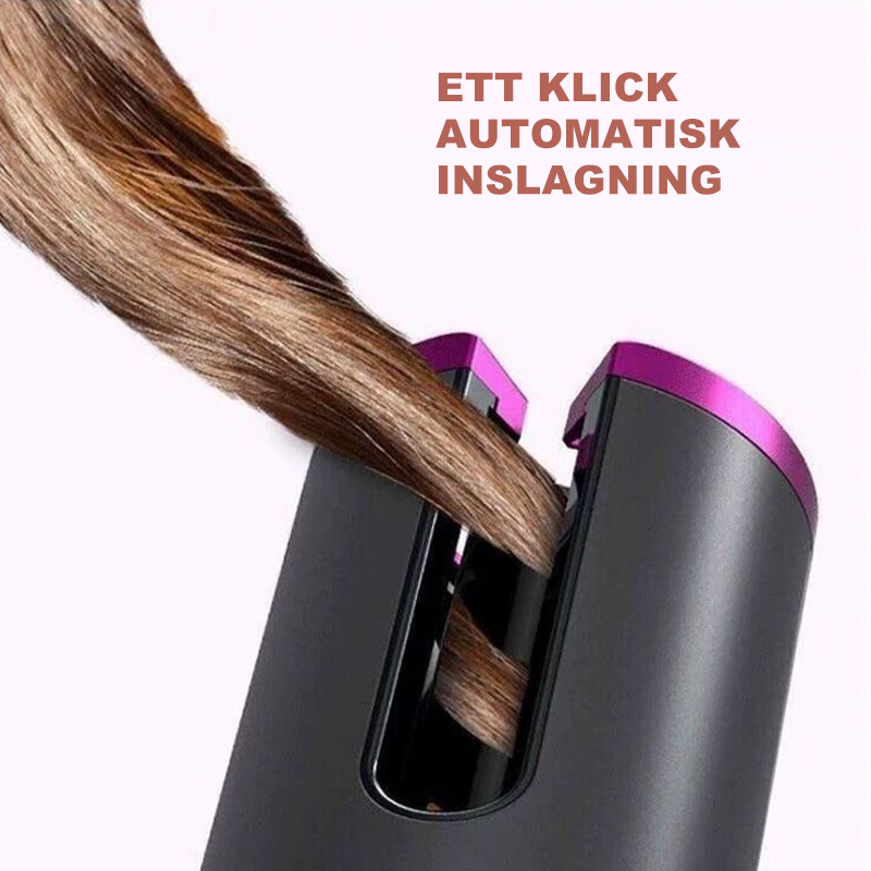 Cordless Automatic Rotating Curling Iron with 6 Heat Settings