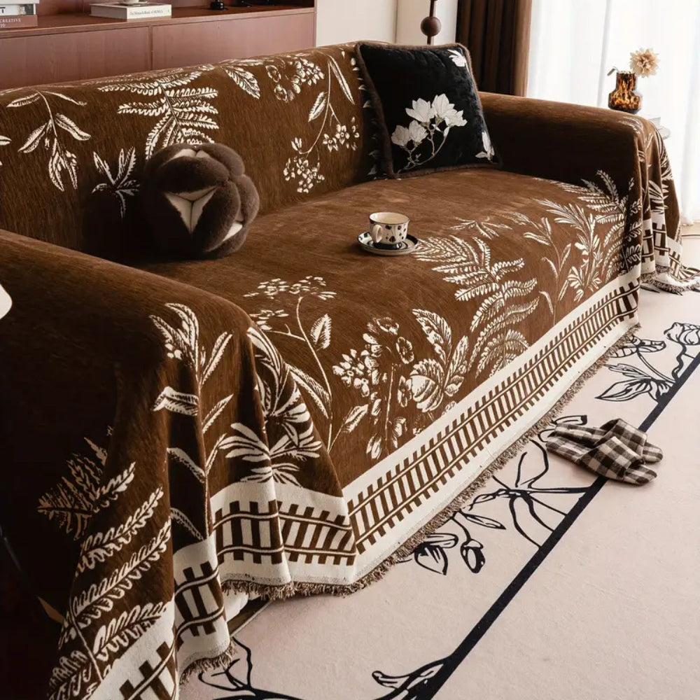 Chenille Floral Sofa Cover for Armchairs and Loveseats