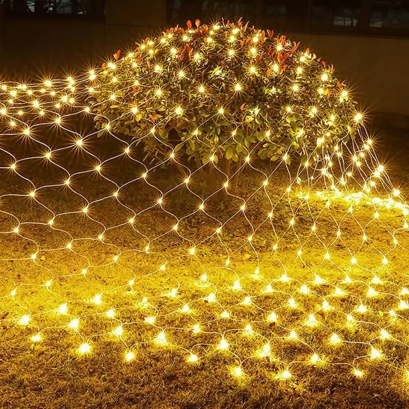 Solar LED Net Light with 8 Modes for Outdoor Decor