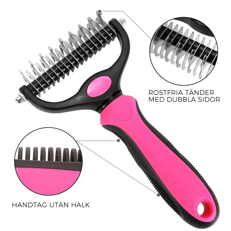 Pet Grooming Brush for Dogs and Cats with Stainless Steel Blade
