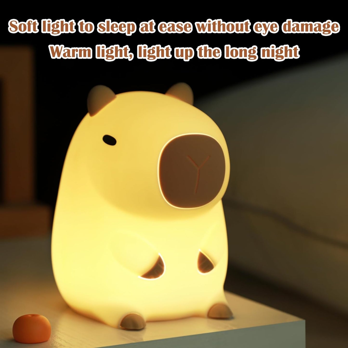 Capybara Night Light - Soft Silicone Rechargeable Lamp