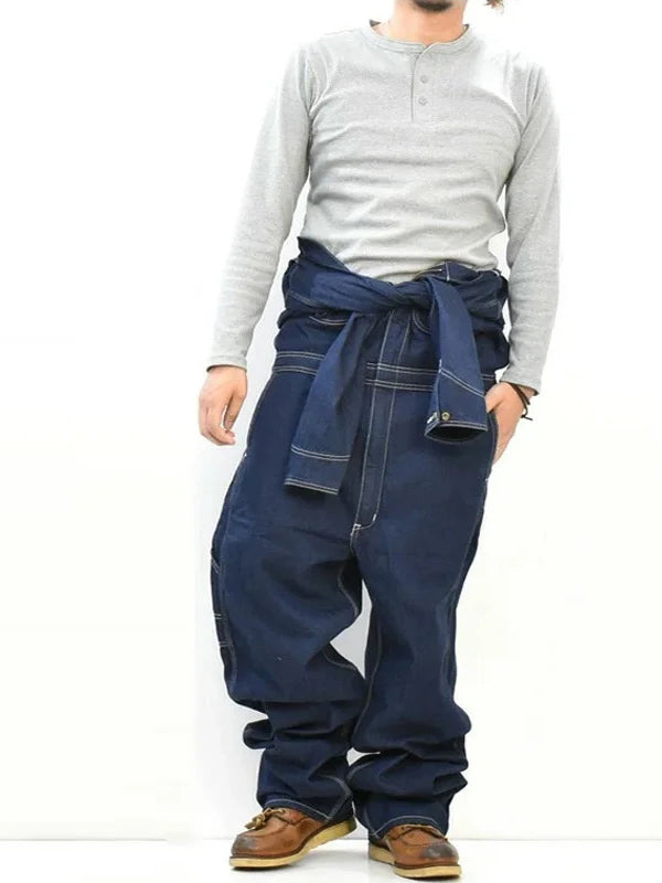 Relaxed Fit 100% Cotton Denim Coveralls with Zip Closure