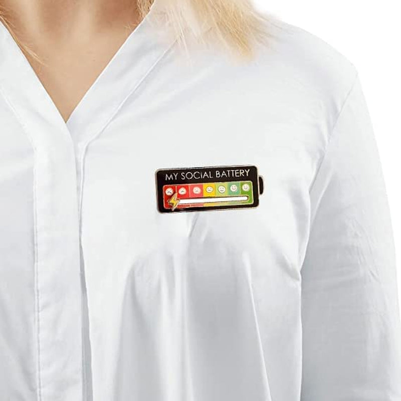 Interactive Mood Pins in Black and White Enamel