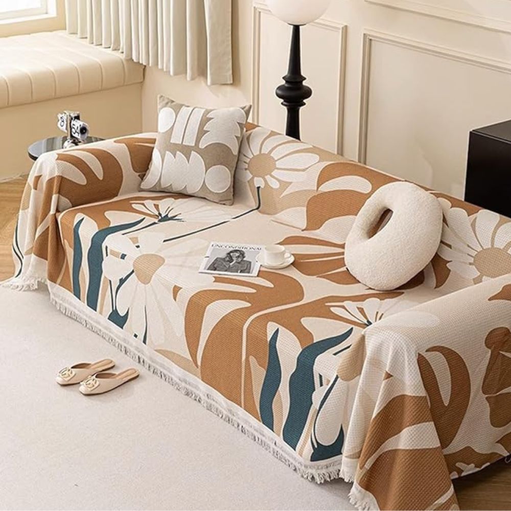Microfiber Daisy Dream Sofa Cover for Comfort and Protection