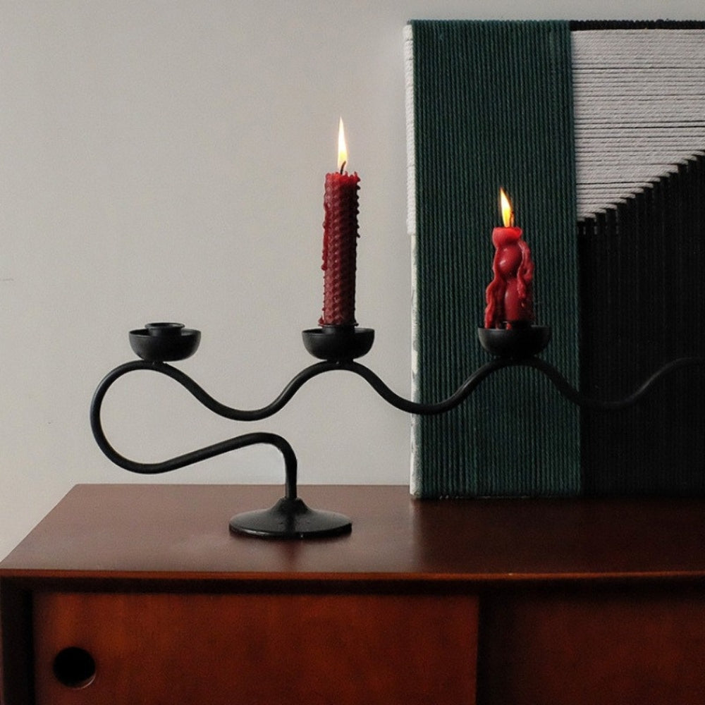 Tri Iron Twisted Candle Holder for Elegant Home Decor