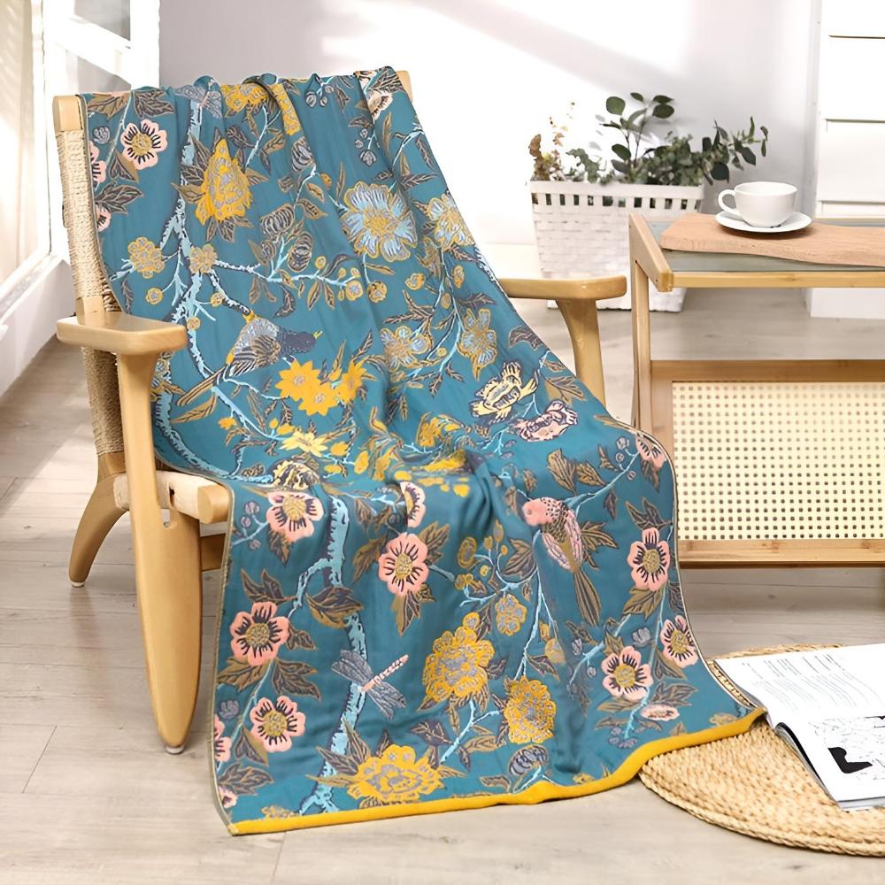 Reversible Hibiscus Cotton Bath Towel