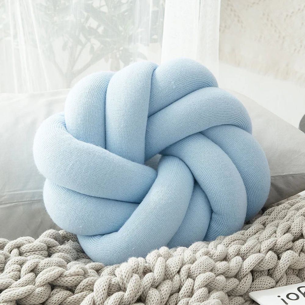 Pretzel-Shaped Hand-Knotted Lumbar Cushion