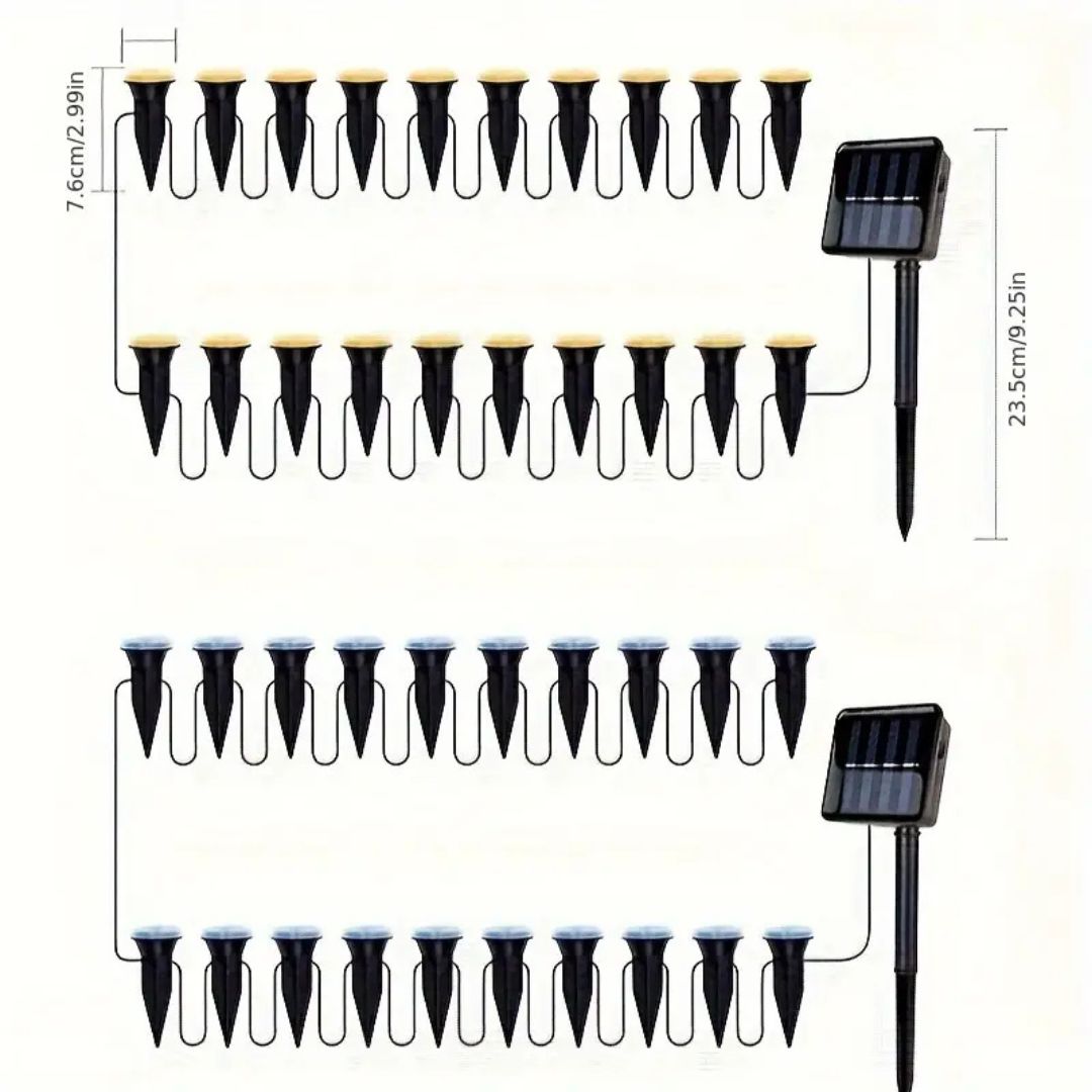 Solar-Powered Flat Path Lights for Garden and Walkways