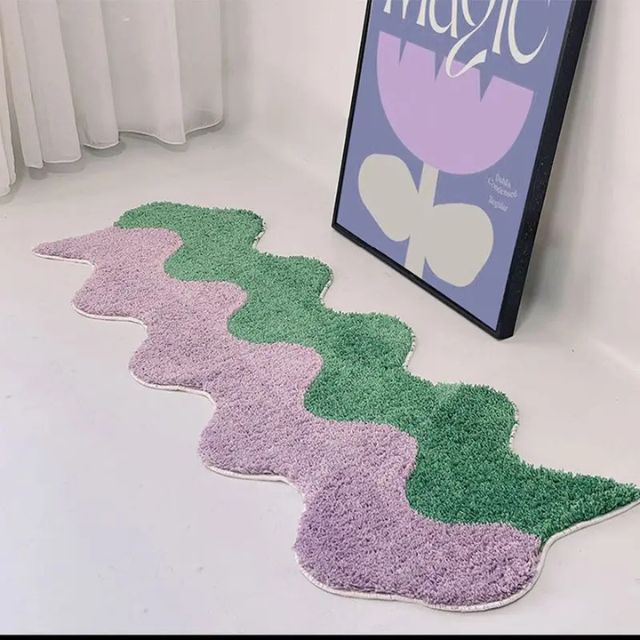 Abstract Color Block Cotton-Polyester Rug