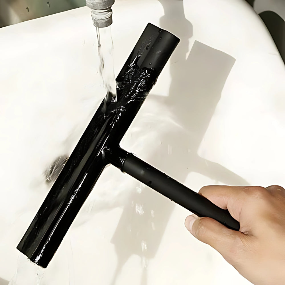 Silicone-Coated Modern Shower Squeegee with Hook