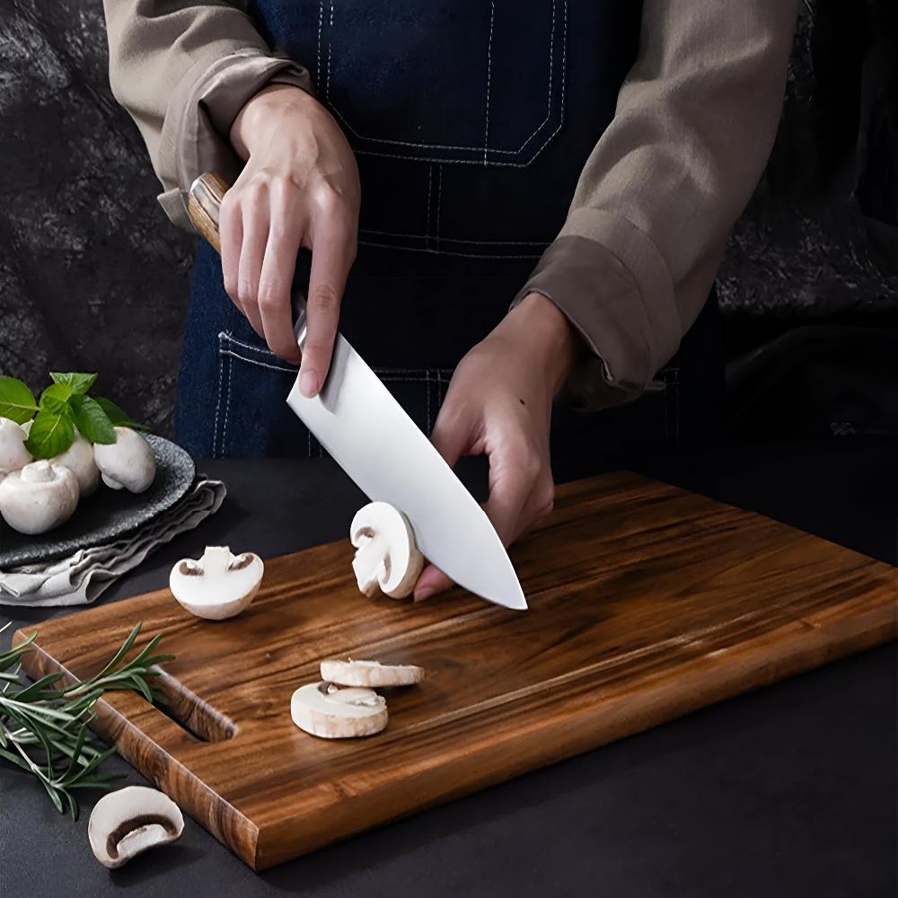 Premium Acacia Wood Cutting Board with Handle