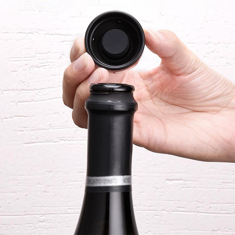 Reusable Silicone Wine and Champagne Bottle Stopper with Twist-Lock Seal