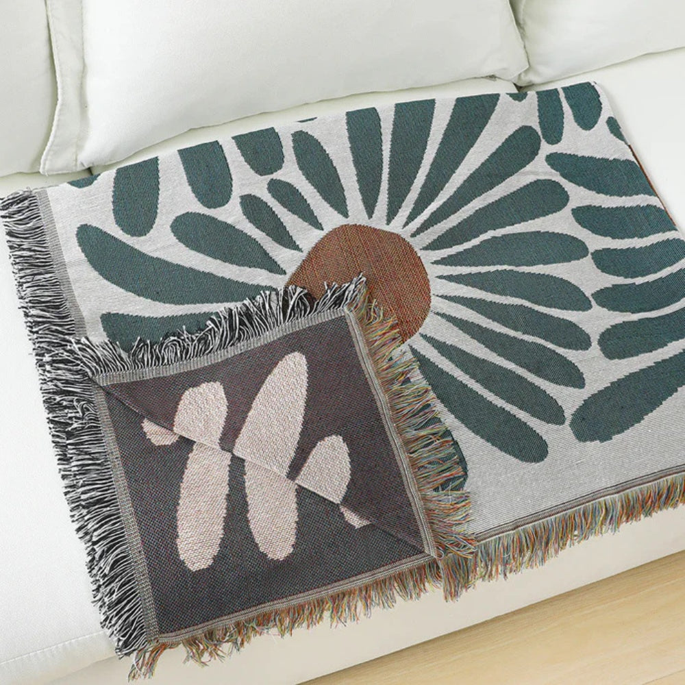 Floral Daisy Cotton Microfiber Throw Blanket