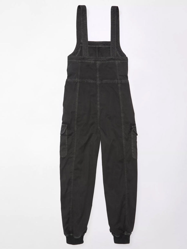 Vintage-Inspired Women's Drape Cargo Overalls