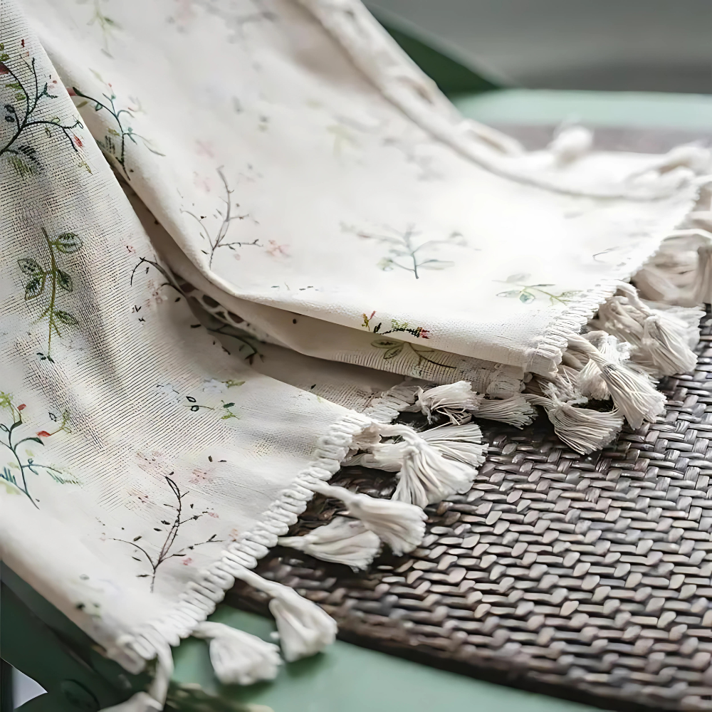Boho Floral Lace Semi-Blackout Curtain