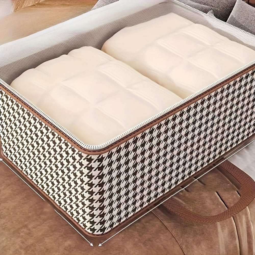 Large Capacity Houndstooth Storage Suitcase