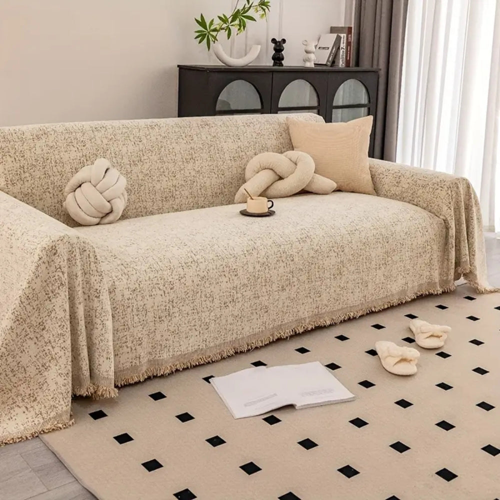 Speckled Chenille Sofa Cover for Dust and Spill Protection