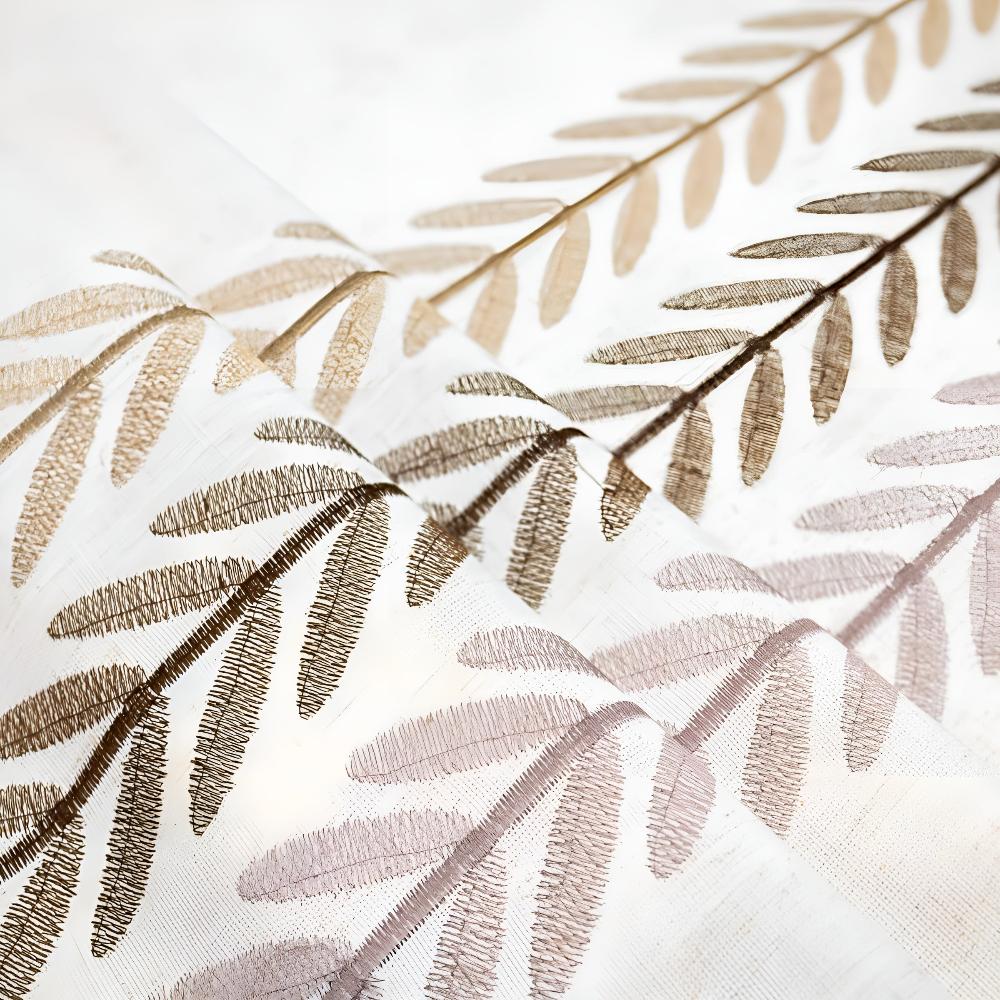 Embroidered Leaf Tablecloth with Tassel Edges
