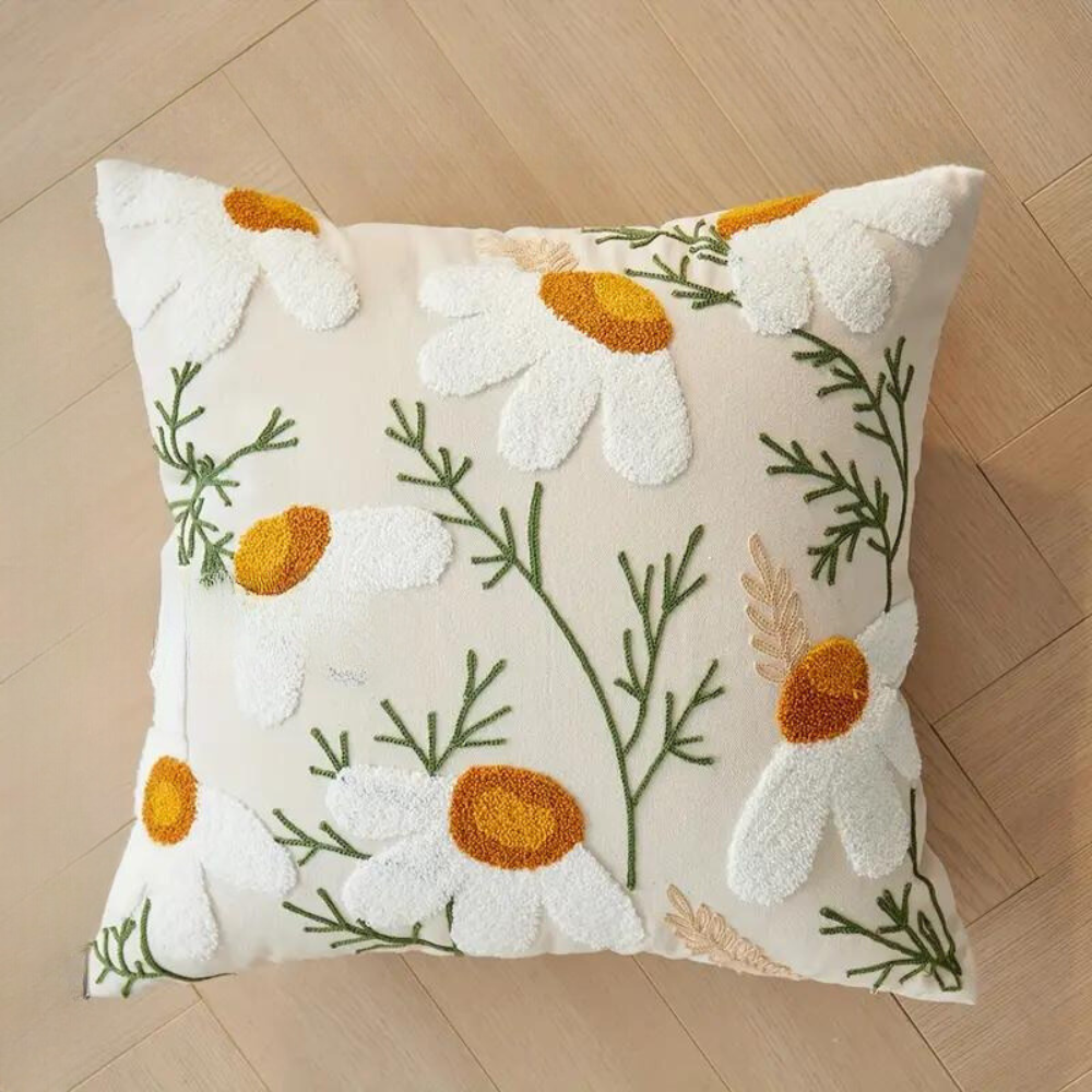 Plant Flower Patterned Microfiber Cotton Cushion Cover