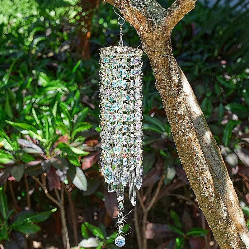 Aurora Crystal Glass Wind Chime with Colorful Beads
