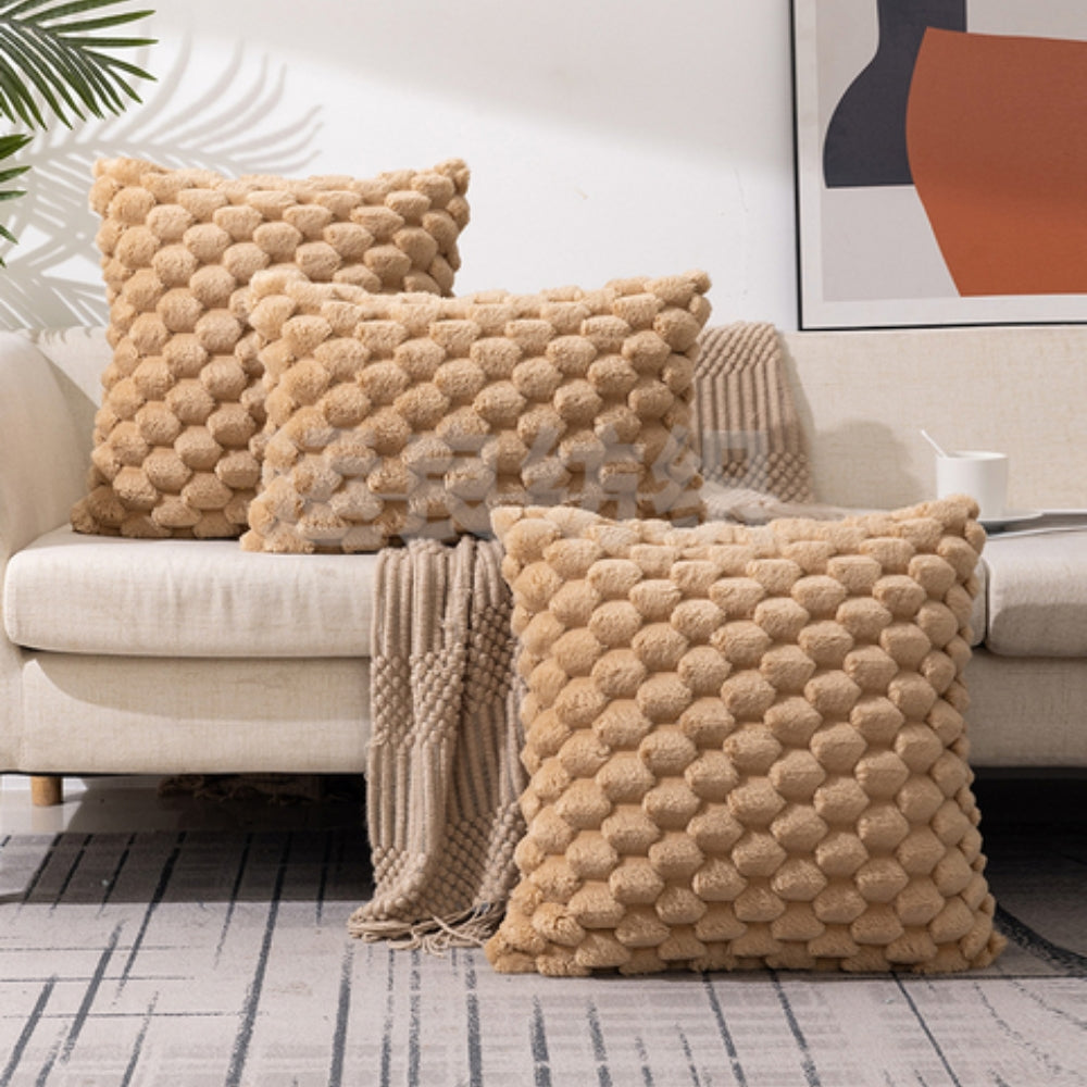 3D Plush Marshmallow Cushion Cover in Cream White