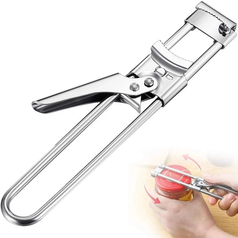 Adjustable Stainless Steel Jar Opener with Ergonomic Handle