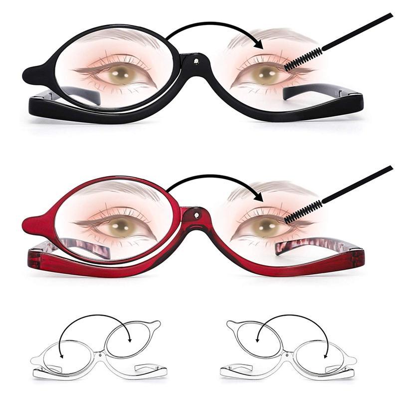 Makeup Glasses with Rotating Lenses for Easy Application