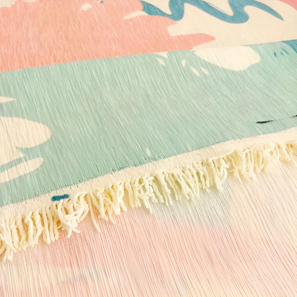 Whimsical Watercolor Cotton-Linen Sofa Cover