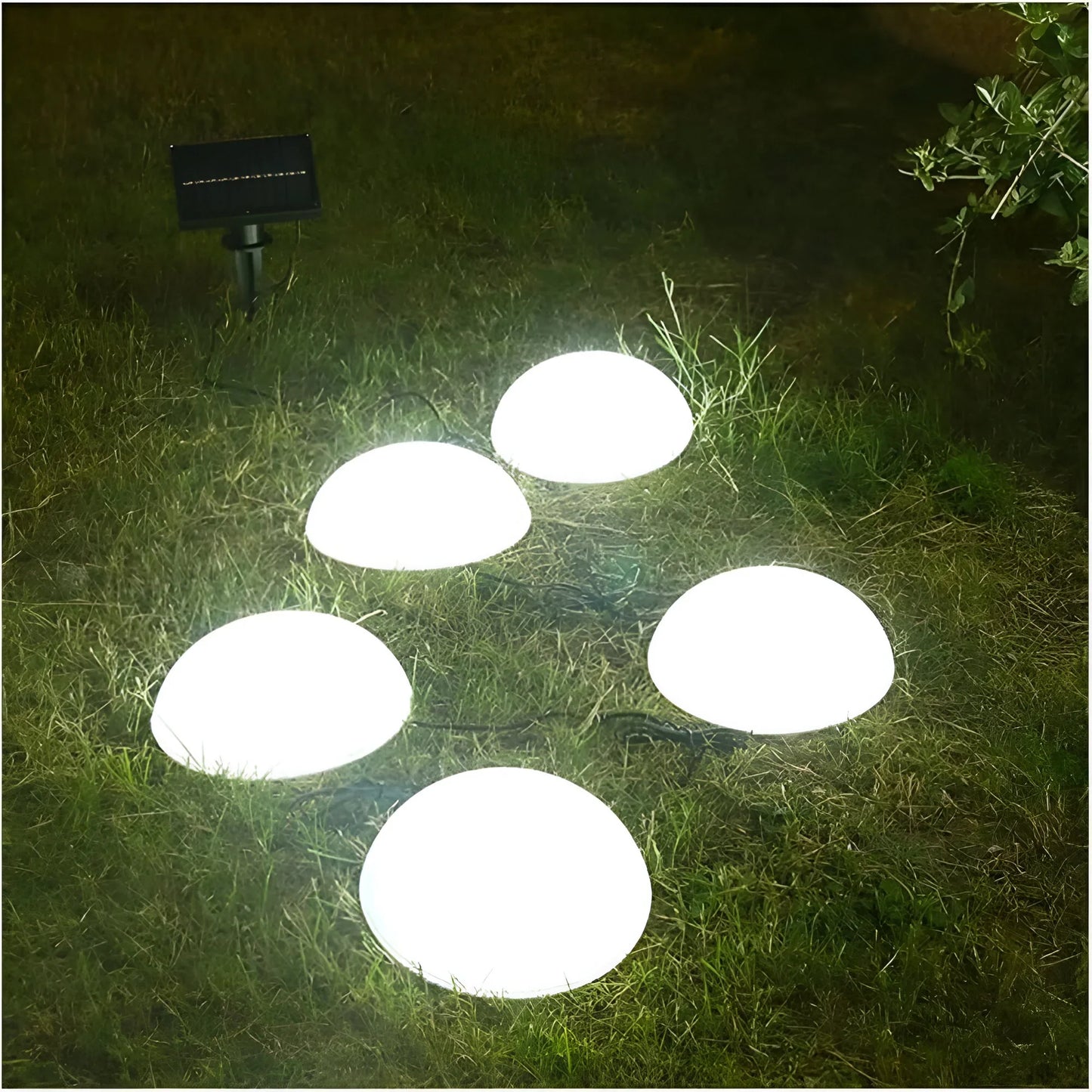 Solar Half-Sphere Garden Light with Cool White Glow