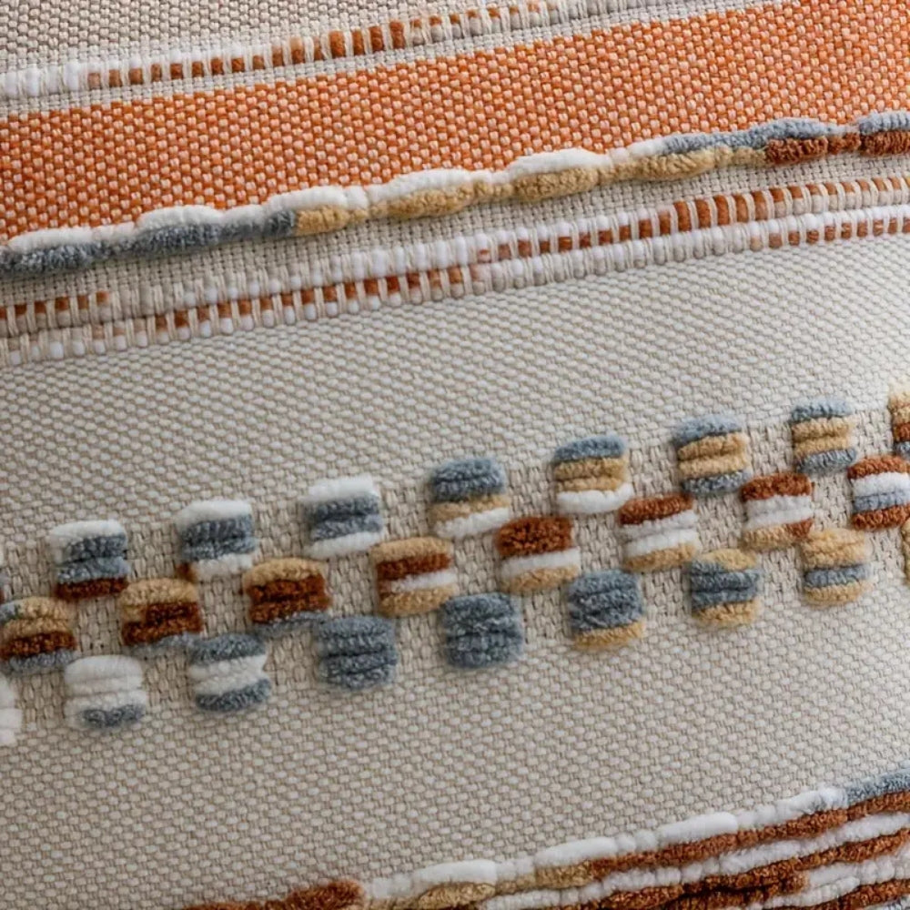 Double-Sided Boho Stripe Cushion Cover with Tassels