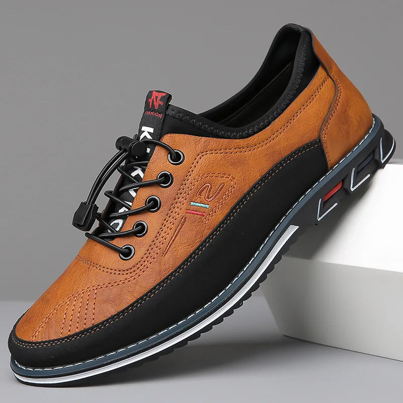 Comfortable Stylish Men's Work Shoes in Breathable PU Leather