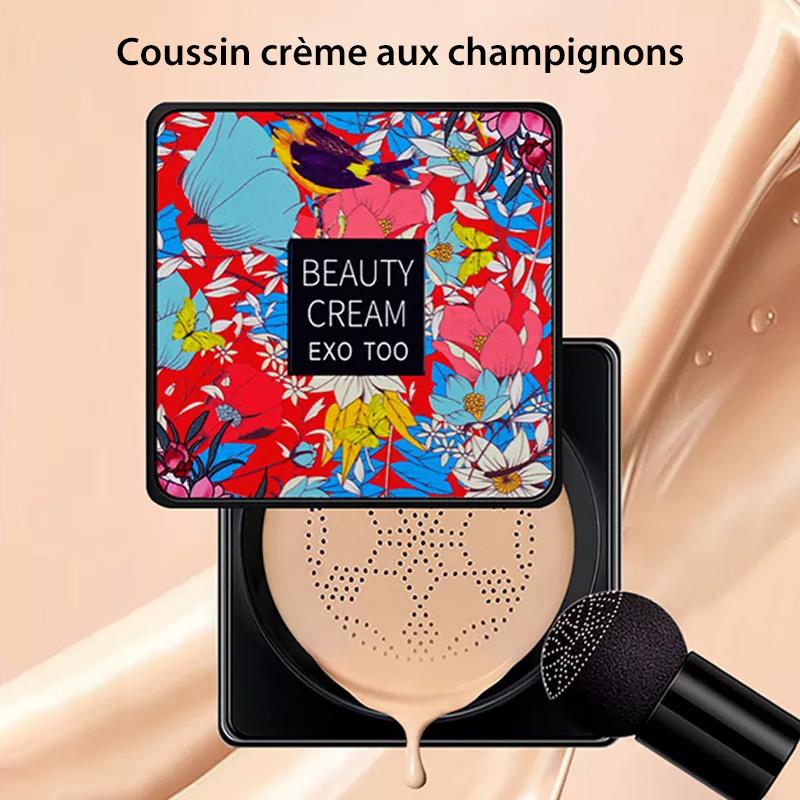 CC Cream Concealer with Mushroom Sponge Brush for All Skin Types