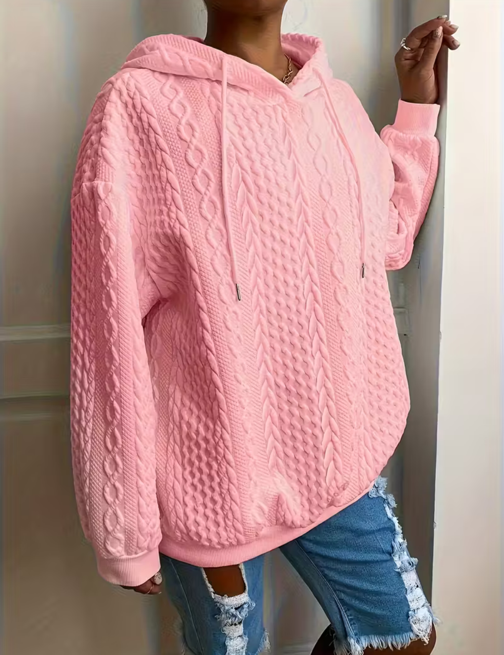 Clara | Ladies' Cable Knit Hoodie