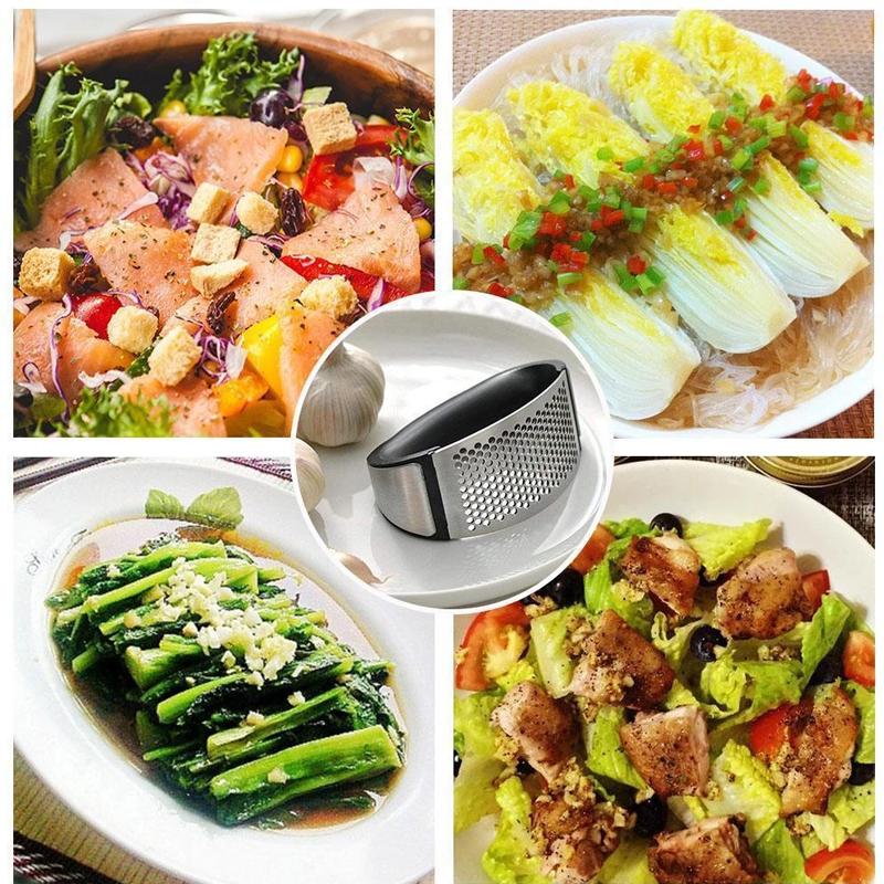 Stainless Steel Garlic Press with Comfortable Grip