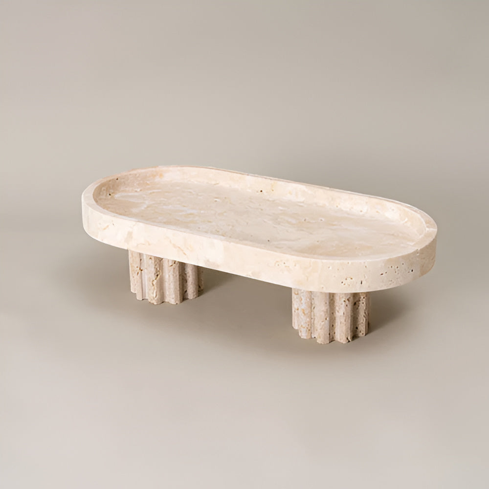 Natural Beige Travertine Jewelry Tray