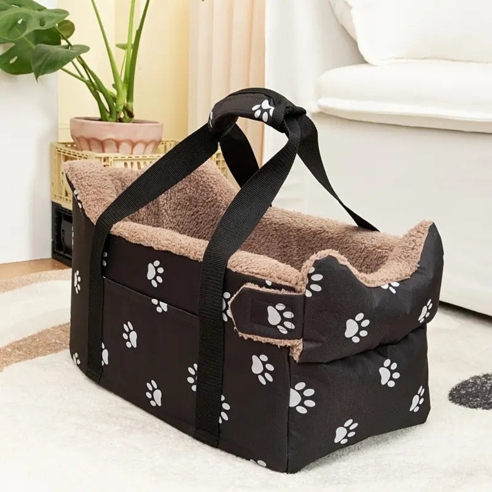 Portable Oxford Travel Pet Bed with Safety Straps for Small Dogs and Cats