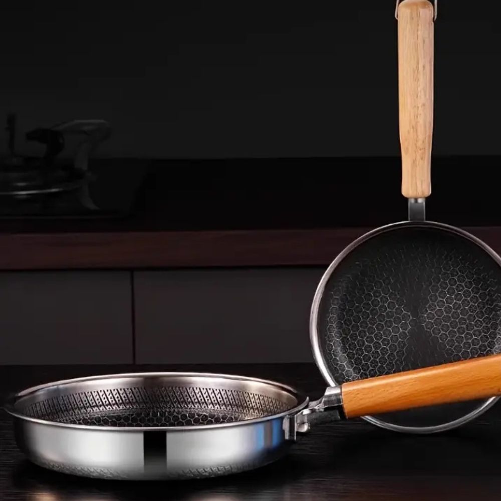 Stainless Steel Non-Stick Frying Pan with Ergonomic Handle