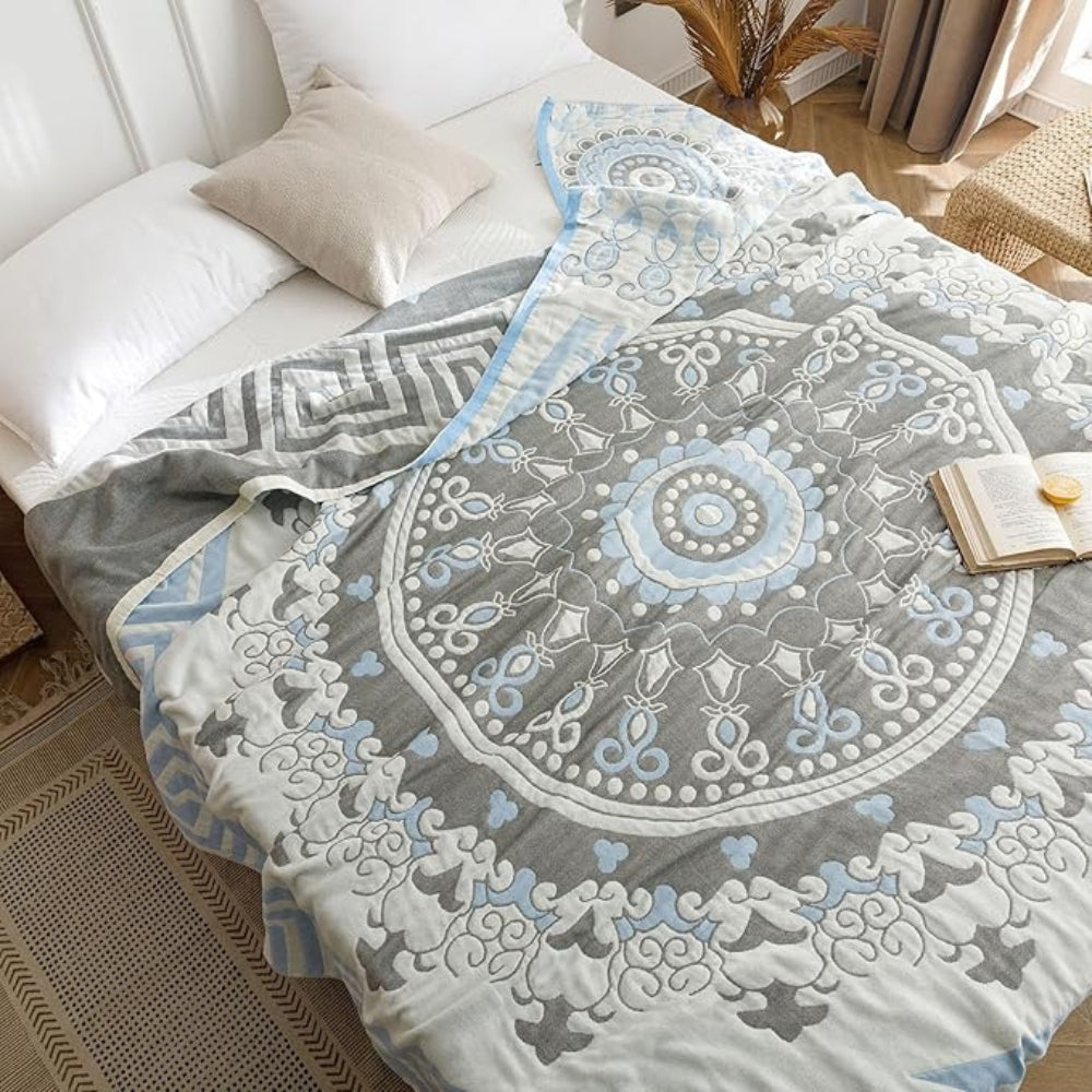 Geometric Cotton Throw Blanket for All Seasons