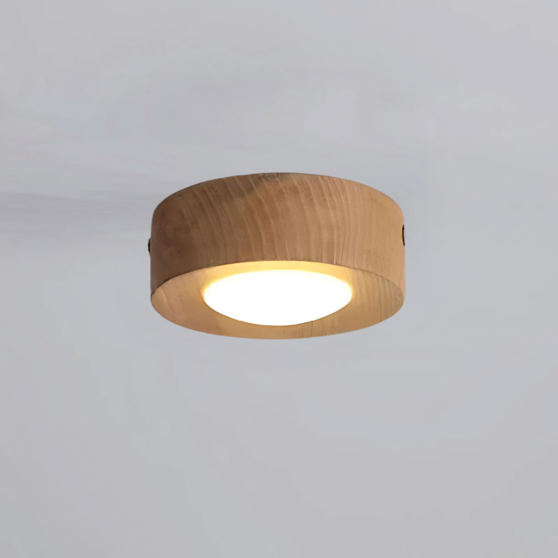 Walnut Wood LED Ceiling Light Fixture