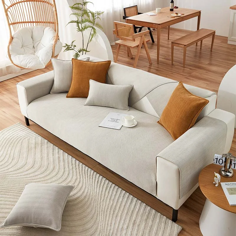 Herringbone Chenille Sofa Cover for Pet and Stain Protection