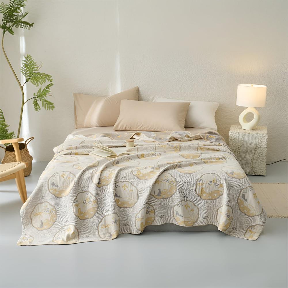 Reversible Cotton Blend Coastal Dreams Blanket
