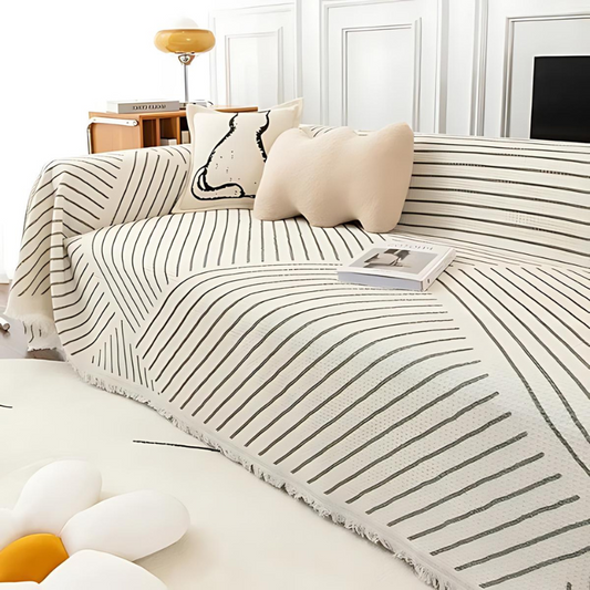 Nordic Tassel Trim Sofa Cover in Multiple Colors