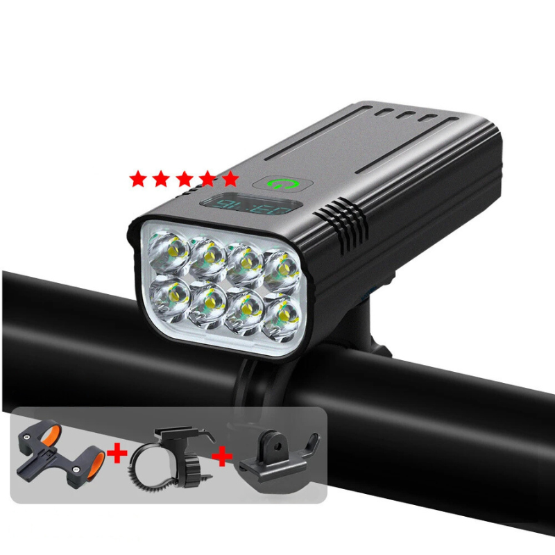 10000LM Rechargeable Bicycle Light with 3 Mounting Options
