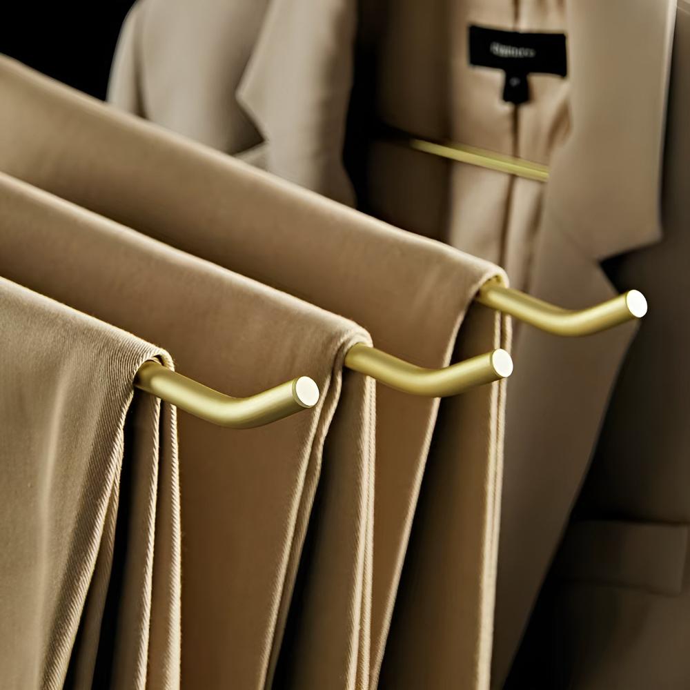 Minimalist Metal Wardrobe Hangers with Non-Slip Coating - Set of 5
