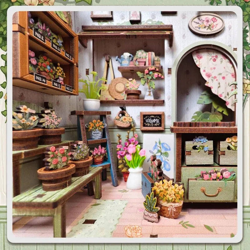 DIY Flower Shop Book Nook Kit with LED Lights