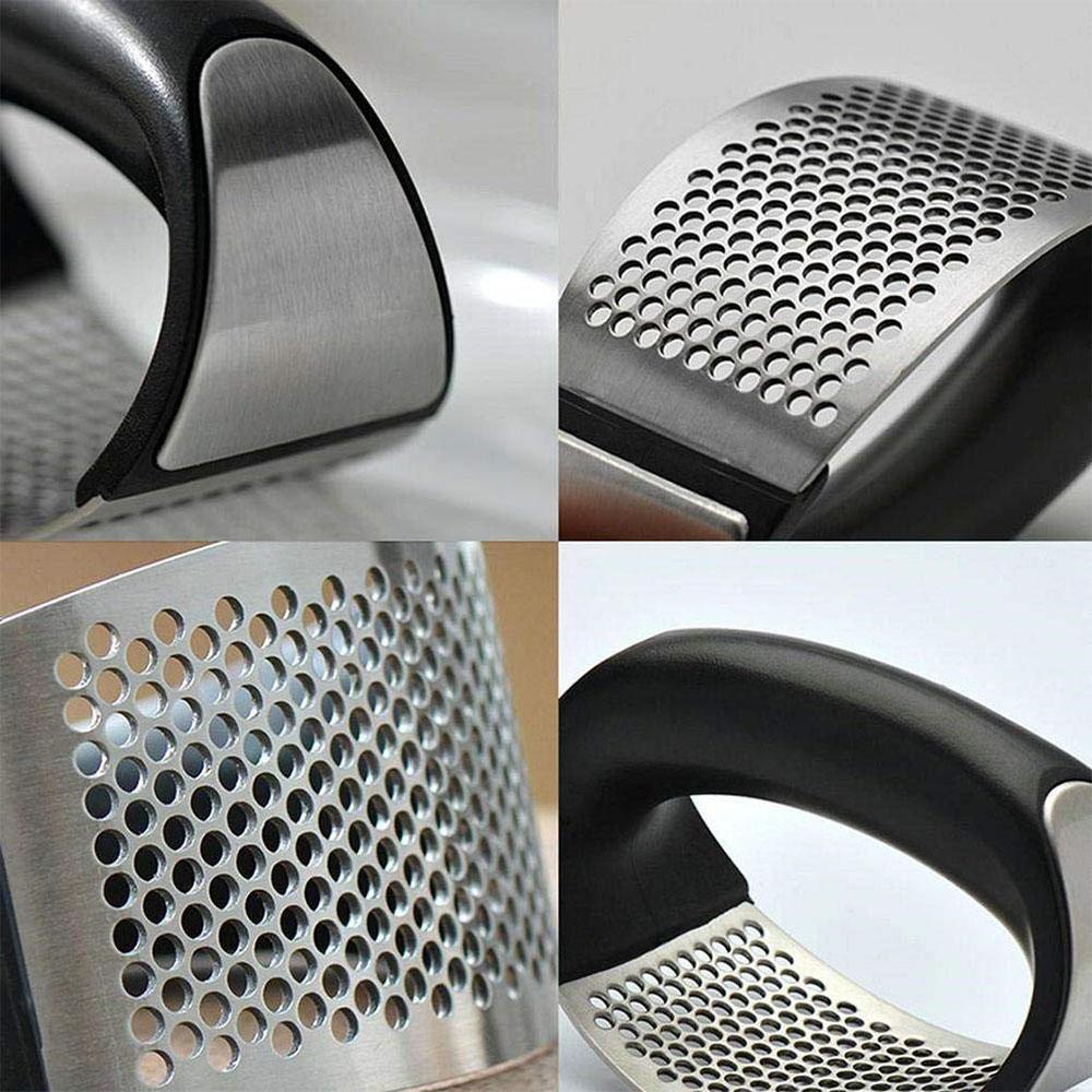 Premium Stainless Steel Garlic Press with Comfortable Grip