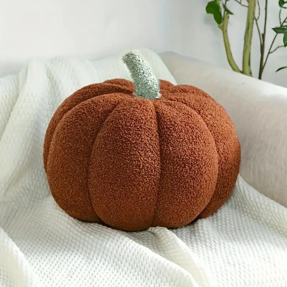 Pumpkin-Shaped Plush Cushions for Autumn Decor