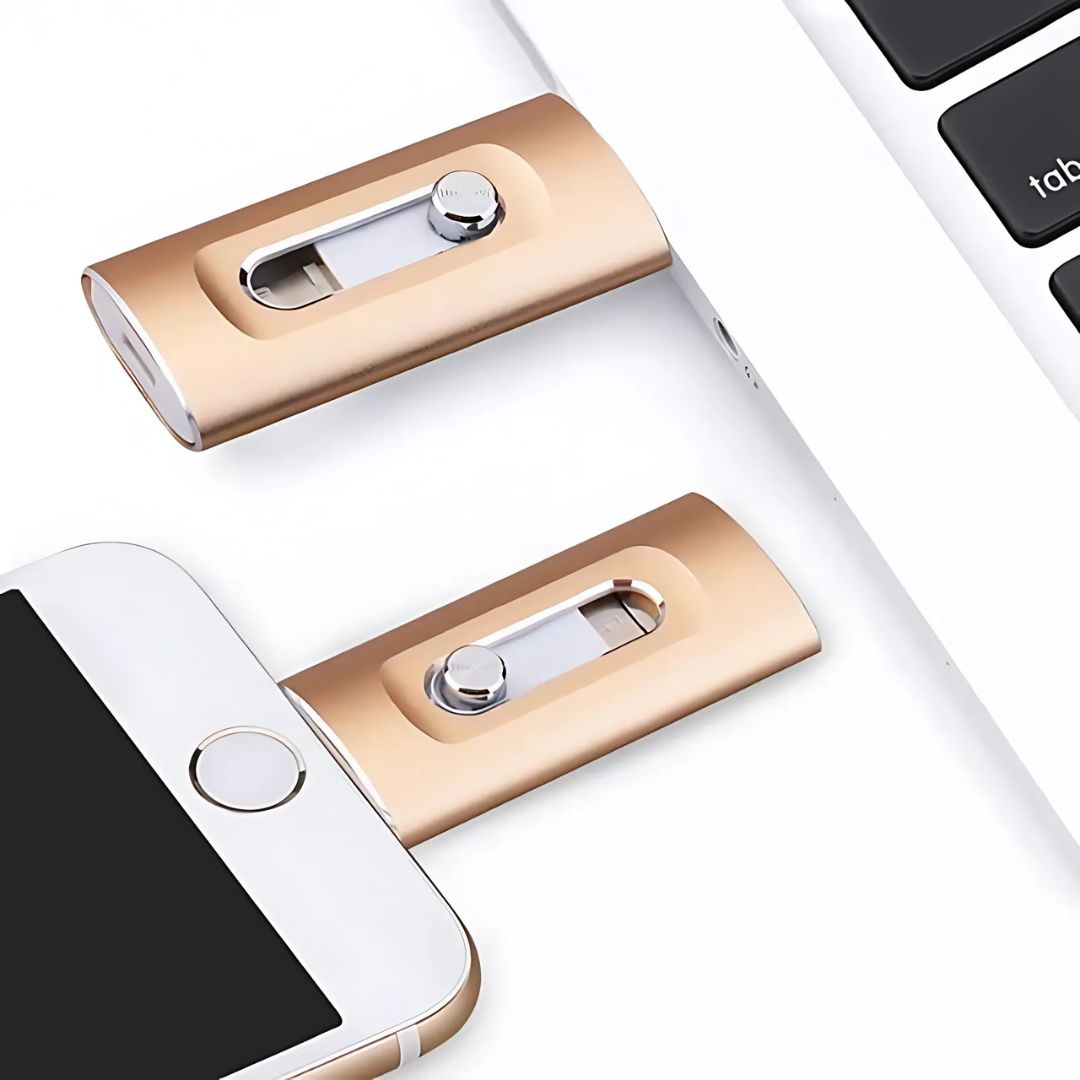 3-in-1 USB Stick with USB 3.0, OTG, and Type C Adapters